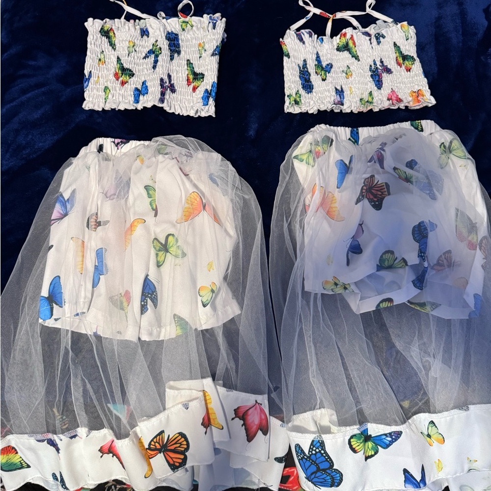 Butterfly Print Two-Piece Set x2